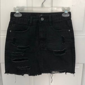 Black Jean mini skirt